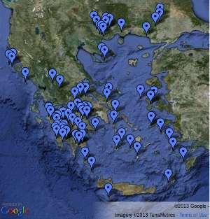 Map of 78 remaining illegal landfill sites in Greece