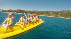 Argostoli team on banana boat ride in July