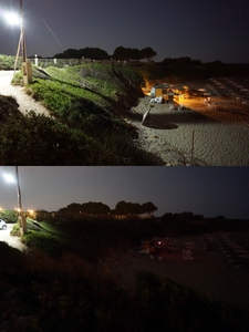 Eglina beach before and after shading lights