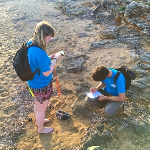 Lixouri volunteers recording GPS data