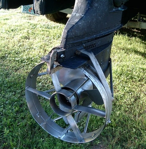 Propeller guards are used on small boats